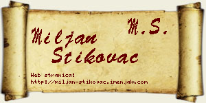 Miljan Štikovac vizit kartica